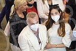 World-famous influencer and businessman of Italian origin Gianluca Vacchi and his partner Sharon Fonseca came to Belgrade today to receive the second dose of covid-19 vaccine at the Belgrade Fair.Svetski poznati influenser i biznismen italijanskog 