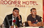 Konferencija za medije Radovana Curcica - selektora nacioalnog A tima odran u Tirani u hotelu Rogner pred utakmicu sa nacionalnim timom Albanije. 