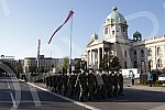 The general rehearsal of the ceremony on the occasion of the promotion of the youngest officers of the Serbian Army was held in front of the House of the National Assembly.Generalna proba svecanosti povodom promocije najmladjih oficira Vojske Srbij