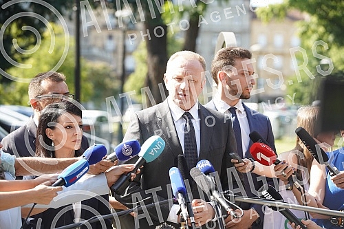 The departure of the representative of the electoral list Marinika Tepic - United for the Victory of Serbia after consultations on the candidate for the Prime Minister held with the President of the Republic of Serbia Aleksandar Vucic.Odlazak preds