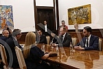 The President of the Republic of Serbia, Aleksandar Vucic, during consultations on the candidate for Prime Minister with representatives of the election list Marinika Tepic - United for the Victory of Serbia.Predsednik Republike Srbije Aleksandar V