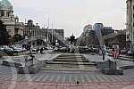 View from Nikola Pasic Square towards the buildings of the National Assembly and the Post of Serbia.Pogled sa Trga Nikole Pasica ka zgradama Narodne skupstine i Poste Srbije.