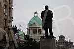 View from Nikola Pasic Square towards the buildings of the National Assembly and the Post of Serbia.Pogled sa Trga Nikole Pasica ka zgradama Narodne skupstine i Poste Srbije.