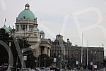 View from Nikola Pasic Square towards the buildings of the National Assembly and the Post of Serbia.Pogled sa Trga Nikole Pasica ka zgradama Narodne skupstine i Poste Srbije.