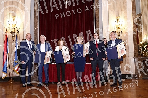 At the ceremony in the City Assembly, the representatives of the City of Belgrade presented the Awards of the City of Belgrade - Despot Stefan Lazarevic for 2021.Na svecanosti u Skupstini grada predstavnici Grada Beograda dodelili su Nagrade grada 