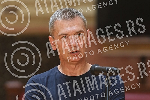 Addressing the future deputies after the consultations of the President of the Assembly of Serbia, Ivica Dacic, with the parliamentary parties.Obracanje buducih poslanika posle konsultacija predsednika Skupstine Srbije Ivice Dacica sa parlamentarni