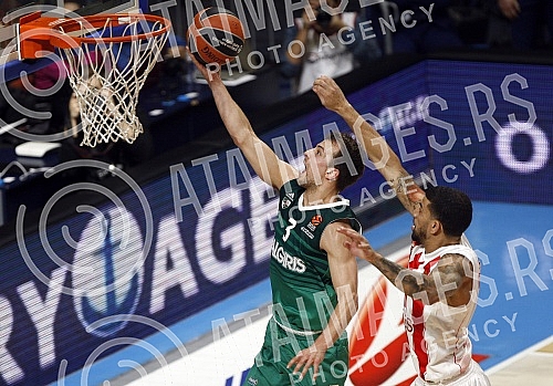 Basketball Euroleague match between KK Crvena zvezda and Zalgiris Kaunas held in Aleksandar Petrovic sports hall.Kosarkaska utakmica Evrolige izmedju KK Crvena zvezda i KK Zalgiris Kaunas odigrana u sali Aleksandar Petrovic.