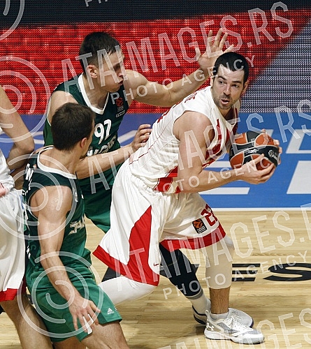 Basketball Euroleague match between KK Crvena zvezda and Zalgiris Kaunas held in Aleksandar Petrovic sports hall.Kosarkaska utakmica Evrolige izmedju KK Crvena zvezda i KK Zalgiris Kaunas odigrana u sali Aleksandar Petrovic.