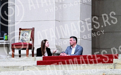 The fifth day of hunger strike of President Dveri Bosko Obradovic. Peti dan strajka gladju predsednika Dveri Boska Obradovica