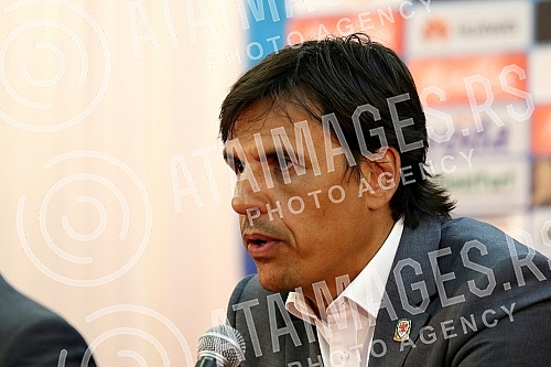 Press conference of national football team of Wales  before the game with Serbia.Pres konferencija fudbalske reprezentacije Velsa pred utakmicu sa Srbijom. 