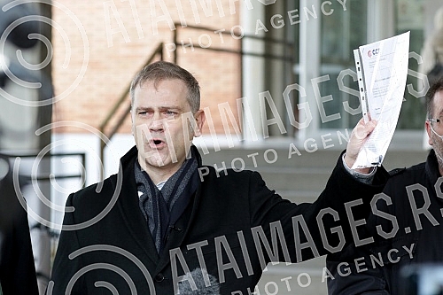 In front of the Third basic prosecutor's office, a press conference was held by the deputy president of the Party of freedom and justice, Borko Stefanovic, on the topic 