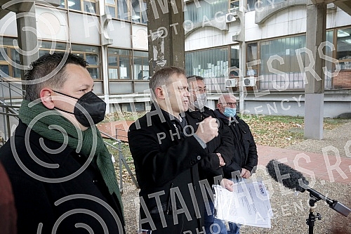 In front of the Third basic prosecutor's office, a press conference was held by the deputy president of the Party of freedom and justice, Borko Stefanovic, on the topic 