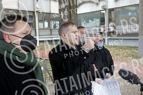 In front of the Third basic prosecutor's office, a press conference was held by the deputy president of the Party of freedom and justice, Borko Stefanovic, on the topic 