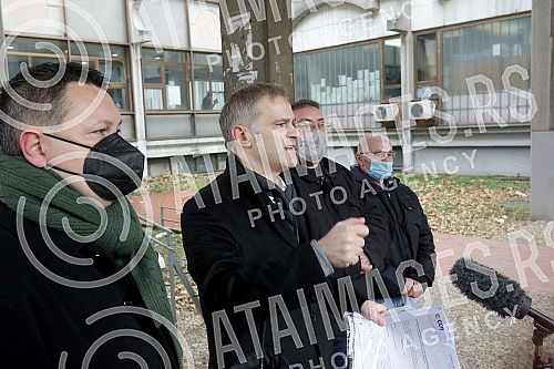 In front of the Third basic prosecutor's office, a press conference was held by the deputy president of the Party of freedom and justice, Borko Stefanovic, on the topic 