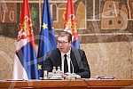 At the Palace of Serbia, Serbian president Aleksandar Vucic held a meeting with ministers and directors of public companies in charge of strategic projects in the field of infrastructure, mining, energy and economy. U Palati Srbija predsednik Srbij