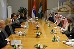 Bilateral meeting of the President of the Republic of Serbia, Aleksandar Vucic and the delegation of the Kingdom of Saudi Arabia.Bileteralni sastanak predsednika Republike Srbije Aleksandra Vucica i  delegacije Kraljevine Saudijske Arabije .