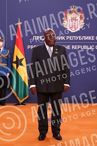 Ceremony of awarding the Order of the Republic of Serbia on the ribbon to the President of the Republic of Ghana, Nana Addo Dankwa Akufo-Addo.Ceremonija urucenja Ordena Republike Srbije na lenti predsedniku Republike Gane, Nana Ado Dankva Akufo-Ado