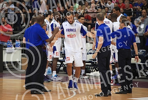 Friendly basketball match between Serbia and France. Prijateljska kosarkaska utakmica izmedju nacionalnih timova Srbije i Francuske.