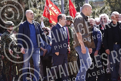 As part of the celebration of May 9, the Day of Victory over Fascism in World War II, representatives of the Ministry of Defense and the Serbian Army, the City of Belgrade and SUBNOR and participants in the Immortal Regiment laid wreaths at the Monum
