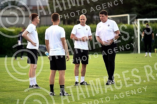 Training of Partizan football players before tomorrow's Conference League playoff match against FK Hamrun Spartans.Trening fudbalera Partizana pred sutrasnjii meca plej-ofa Lige Konferencije protiv FK Hamrun Spartans.