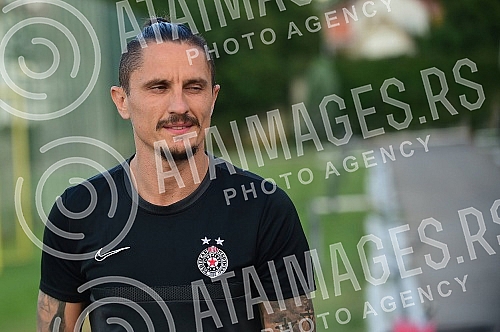 Training of Partizan football players before tomorrow's Conference League playoff match against FK Hamrun Spartans.Trening fudbalera Partizana pred sutrasnjii meca plej-ofa Lige Konferencije protiv FK Hamrun Spartans.