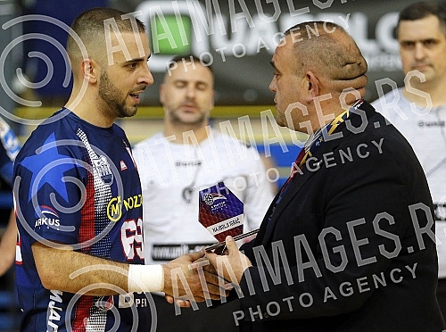 The match of Arkus handball league between RK Crvena zvezda Grundfos and RK Vojvodina.Utakmica Arkus lige za rukometase izmedju RK Crvena zvezda Grundfos i RK Vojvodina.