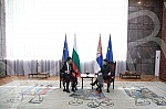 The Prime Minister of the Republic of Serbia Ana Brnabic met with the Prime Minister of the Republic of Bulgaria Kiril Petkov, and a formal reception was organized in front of the Palace of Serbia.Predsednica Vlade Republike Srbije Ana Brnabic sast