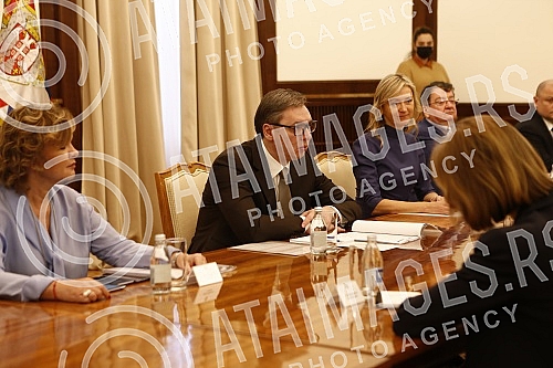The President of the Republic of Serbia, Aleksandar Vucic, met with the Chairman of the Committee on International Affairs of the State Duma of the Federal Assembly of the Russian Federation, Leonid Slutsky.Predsednik Republike Srbije Aleksandar Vu