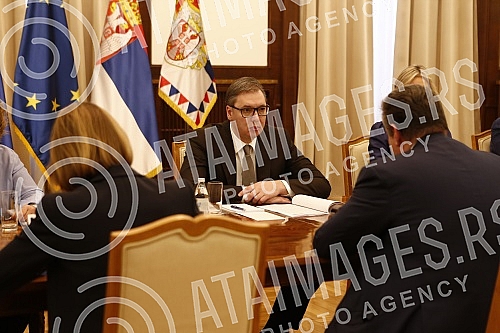 The President of the Republic of Serbia, Aleksandar Vucic, met with the Chairman of the Committee on International Affairs of the State Duma of the Federal Assembly of the Russian Federation, Leonid Slutsky.Predsednik Republike Srbije Aleksandar Vu