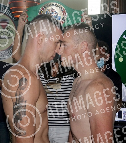 The official measurement of the boxer before the match for the defense of the WBC tutile Mediterranean was held in the restaurant Le Petit Bistro Blue CenterZvanicno merenje boksera pred mec za odbradu WBC tutile Maditerana odrzano je u restoranu L