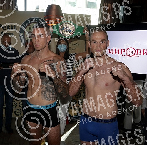 The official measurement of the boxer before the match for the defense of the WBC tutile Mediterranean was held in the restaurant Le Petit Bistro Blue CenterZvanicno merenje boksera pred mec za odbradu WBC tutile Maditerana odrzano je u restoranu L