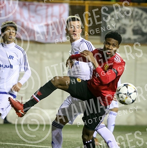 UEFA YOUTH League match between FK Brodarac and Manchester United held at Vozdovac Stadium. Utakmica UEFA Lige Mladih izmedju FK Brodarac i Mancester Junajted odigrana  na stadionu Vozdovca. 