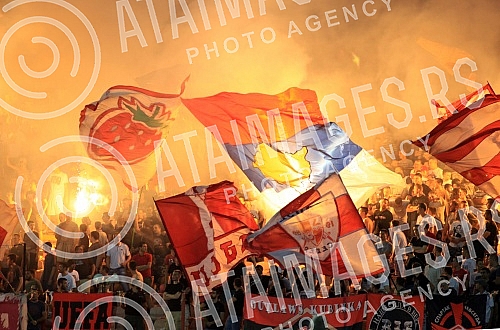 Serbian football Super League 2nd round match between FK Crvena Zvezda and FK Metalac played at Rajko Mitic stadium. Utakmica 2. kola Superlige Srbije izmedju FK Crvena Zvezda i FK Metalac odigrana na stadionu Rajko Mitic.