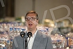 The President of the Republic of Serbia, Aleksandar Vucic, visited the warehouse of the Republic Directorate for Commodity Reserves - General Cargo Warehouse, Belgrade.Predsednik Republike Srbije Aleksandar Vucic obisao je skladista Republicke dire