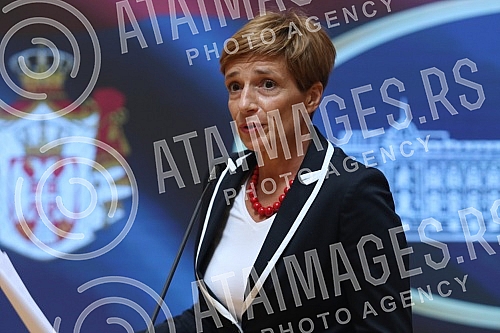 Deputy President of the Democratic Party and Member of Parliament Dragana Rakic ââheld a media conference regarding the case of discrimination and illegal expulsion of children from a preschool in Pecinci.Zamenica predsednika Demokratske strank