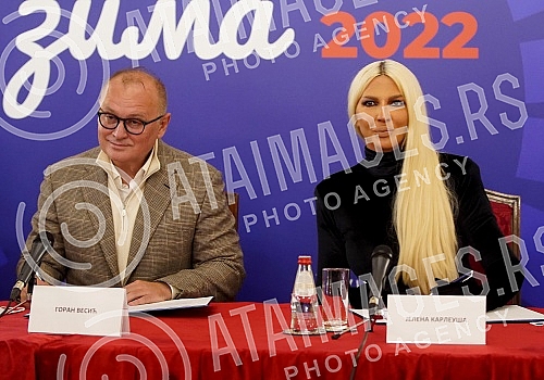 At the press conference in the Old Palace, the Deputy Mayor of Belgrade, Goran Vesic, presented the performers who will perform at the spectacular New Year's Eve 2022, organized by the City of Belgrade.Na konferenciji za medije u Starom dvoru zamen