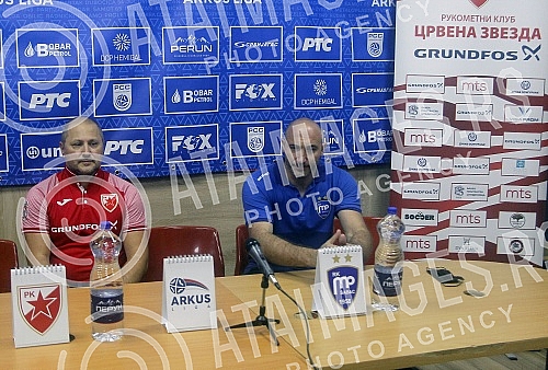 The match of the 8th round of the ARKUS league in the men's competition between the teams of MRK Crvena zvezda Grundfos and RK Metaloplastika was played in the USC Vozdovac hall. Utakmica 8. kola ARKUS lige u muskoj konkurenciji izmedju ekipa MRK C