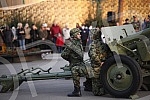 Honorary units of the Serbian Army Guard from the Sava Terrace of the Belgrade Fortress fired honorary artillery fire in honor of the Day of Reconciliation in the First World War - a national holiday in the Republic of Serbia. Pocasne jedinice Gard
