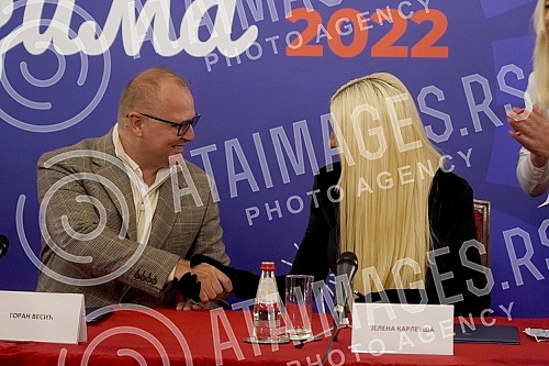 At the press conference in the Old Palace, the Deputy Mayor of Belgrade, Goran Vesic, presented the performers who will perform at the spectacular New Year's Eve 2022, organized by the City of Belgrade.Na konferenciji za medije u Starom dvoru zamen
