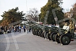 Honorary units of the Serbian Army Guard from the Sava Terrace of the Belgrade Fortress fired honorary artillery fire in honor of the Day of Reconciliation in the First World War - a national holiday in the Republic of Serbia. Pocasne jedinice Gard