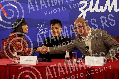 At the press conference in the Old Palace, the Deputy Mayor of Belgrade, Goran Vesic, presented the performers who will perform at the spectacular New Year's Eve 2022, organized by the City of Belgrade.Na konferenciji za medije u Starom dvoru zamen