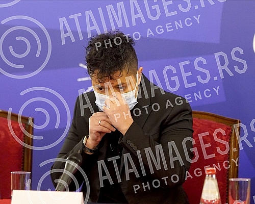 At the press conference in the Old Palace, the Deputy Mayor of Belgrade, Goran Vesic, presented the performers who will perform at the spectacular New Year's Eve 2022, organized by the City of Belgrade.Na konferenciji za medije u Starom dvoru zamen