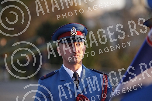 Honorary units of the Serbian Army Guard from the Sava Terrace of the Belgrade Fortress fired honorary artillery fire in honor of the Day of Reconciliation in the First World War - a national holiday in the Republic of Serbia. Pocasne jedinice Gard