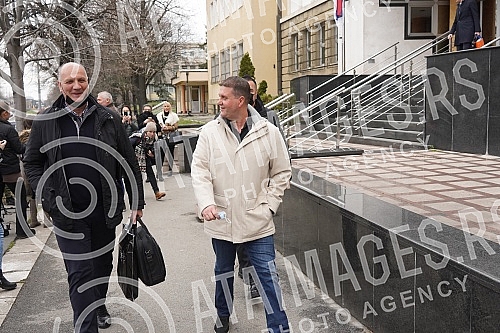 Darko Saric, who has been in custody since March 2014 when he surrendered to the Serbian judiciary, is leaving the building of the Special Court, where the main trial is scheduled today before the Court of Appeals in Belgrade.Darko Saric, koji je u