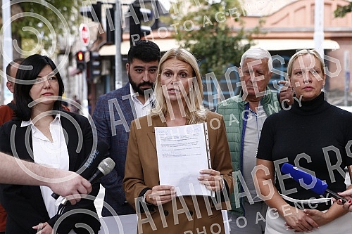 The media conference of the City Committee of the Party of Freedom and Justice, on the occasion of the presentation of the proposal for the Decision on advertising betting shops and casinos in the territory of the city of Belgrade, was held in front 