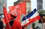 Communist Party of Serbia marking the International Labours Day at Slavija Square.Obelezavanje Dana Rada odrzano na Trgu Slavija.