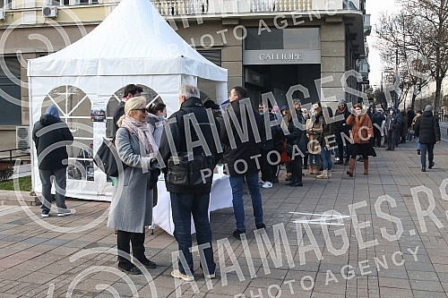 At the Monument to Tsar Nikolaj, across the street from the building of the Presidency of Serbia, the collection of signatures for the People's Initiative for the Prohibition of Lithium and Pine Excavation began, organized by SEOS, the Association fo