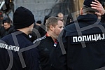 Fans of the Fejenodra football club, which will play the first game of the eighth finals of the League of Conferences against FC Partizan at 6:45 pm at the stadium in Humska, went to the stadium from the Republic Square with police escort.Navijaci 