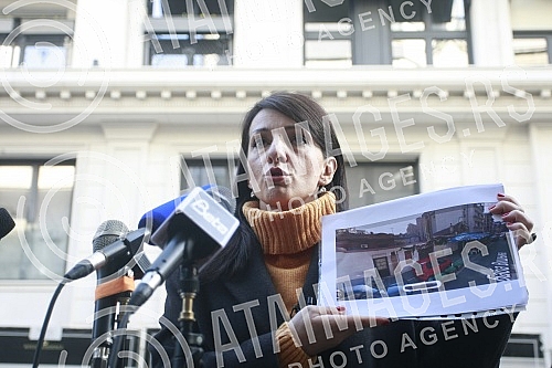 Vice President of the Party of Freedom and Justice Marinika Tepic held a press conference at Baba Visnjina 34 on the topic 