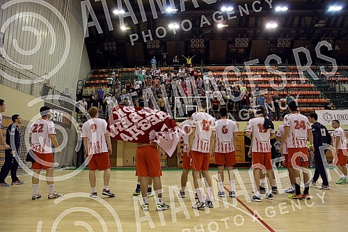 Utakmica 6-og kola plejauta rukometne Super Lige Srbije izmedju RK Kolubara Lazarevac i RK Crvena Zvezda Beograd odigrana u `SRC Kolubara`. 